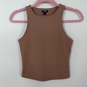 Express Body Contour High Compression High Neck Cropped Tank - XS